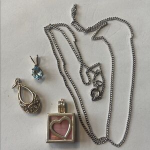 Instant Wardrobe Sterling silver 20” chain with three pendants